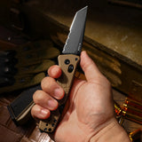 Aegis T | Brown G10 + Black Serrated AEB-L