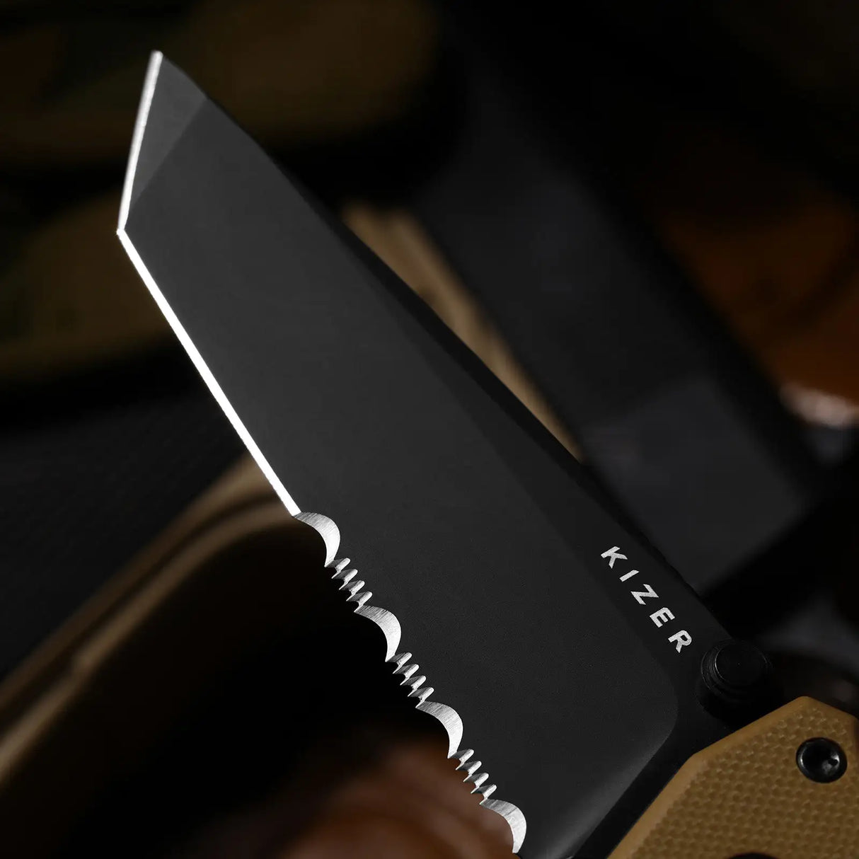 Aegis T | Brown G10 + Black Serrated AEB-L