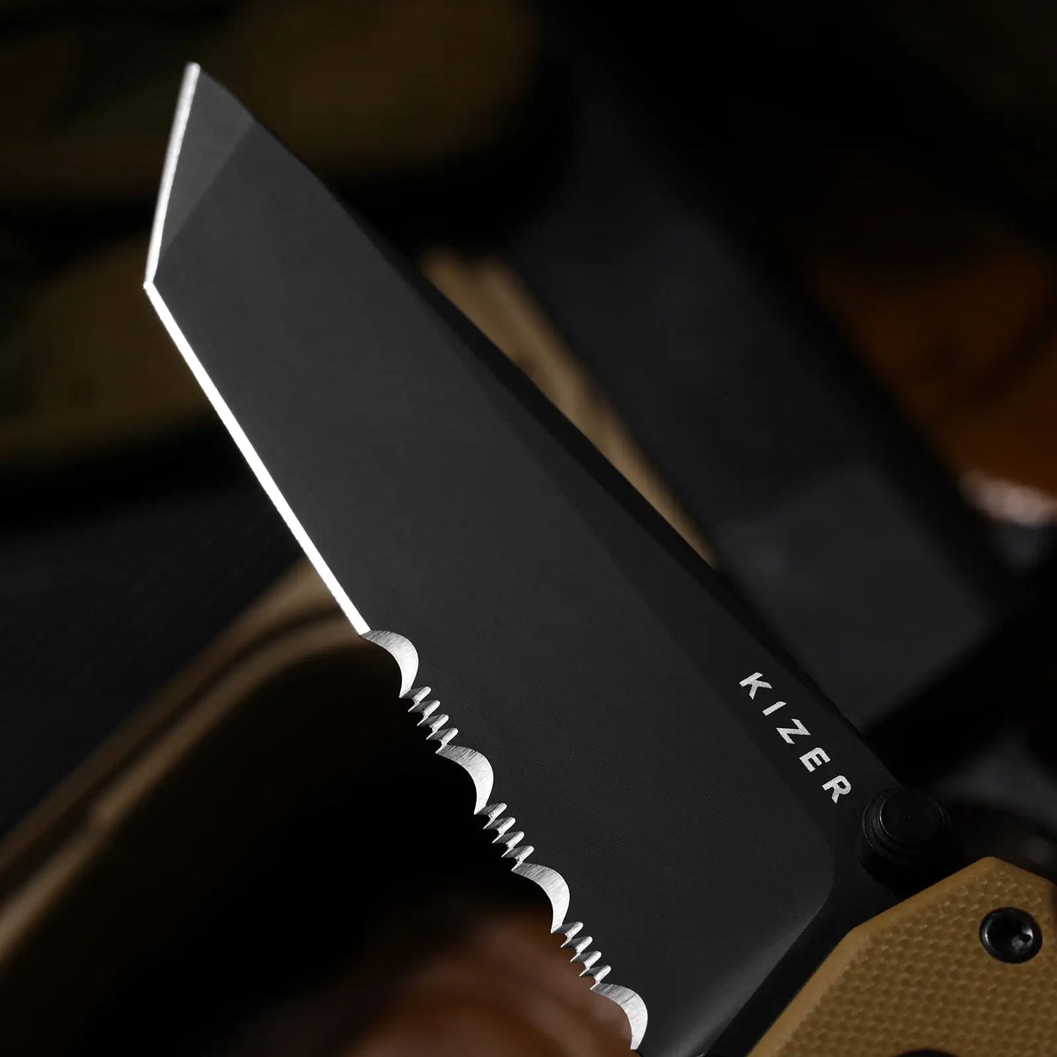 Aegis T | Brown G10 + Black Serrated AEB-L