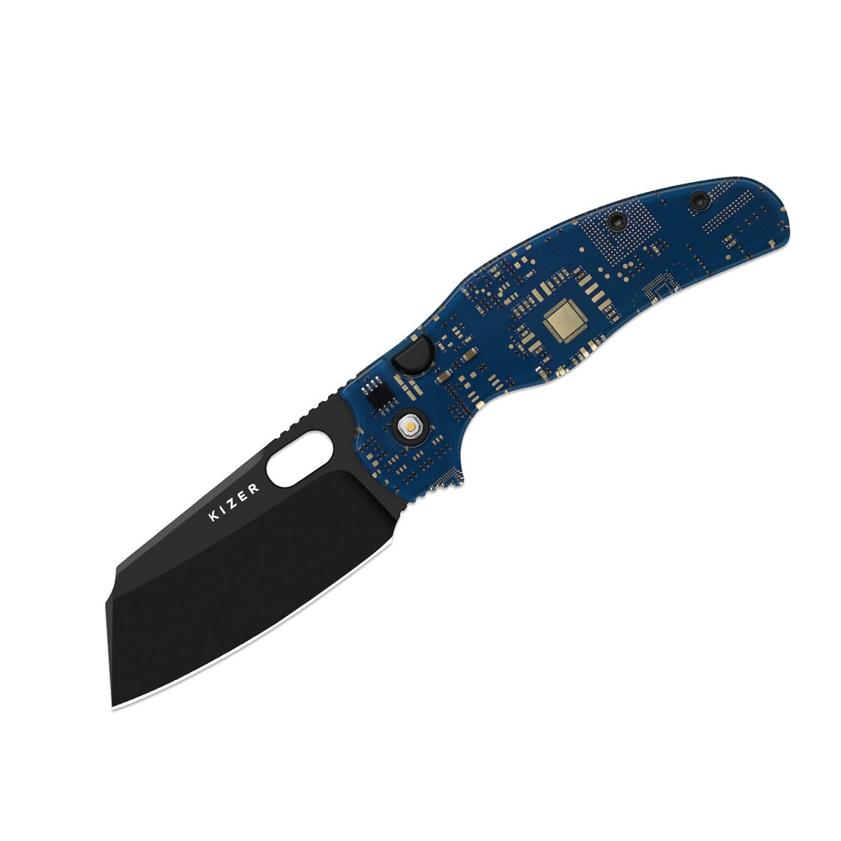 C01C 2.9 BS PCB | Blue Resin + Black PVD S35VN