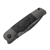 Coywolf | Black Carbon Fiber & Ti + Acid-Wash Damascus