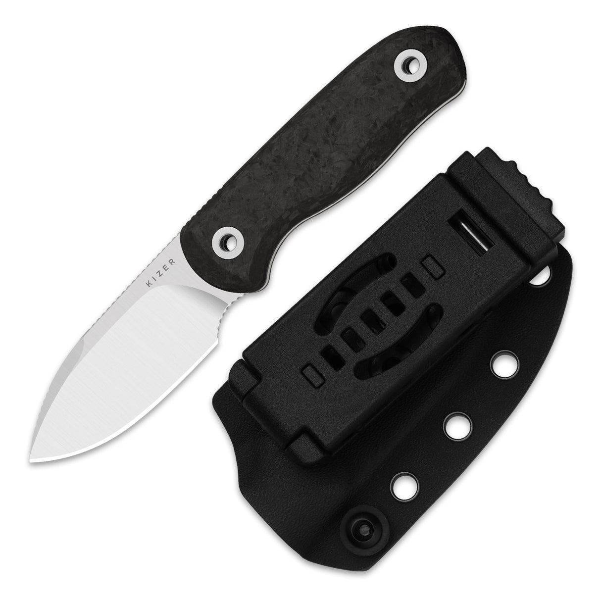 Drop Bear Fixed Blade | Marble CF + Drop Point M390