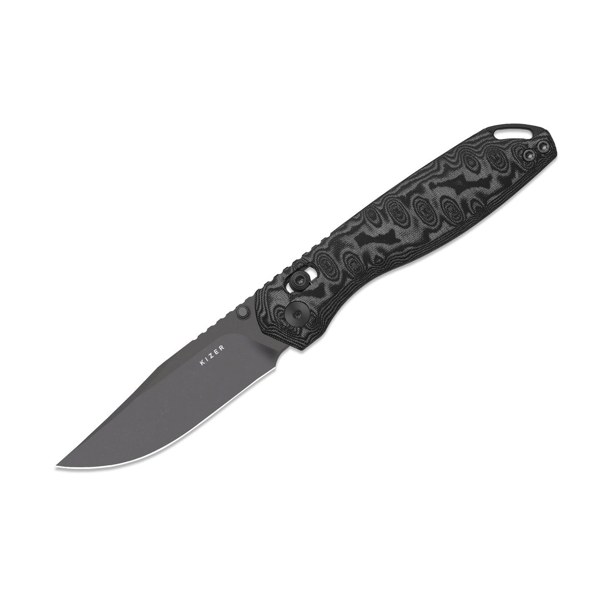 Findo | Black Vortex Micarta + Stonewash Gray PVD AEB-L