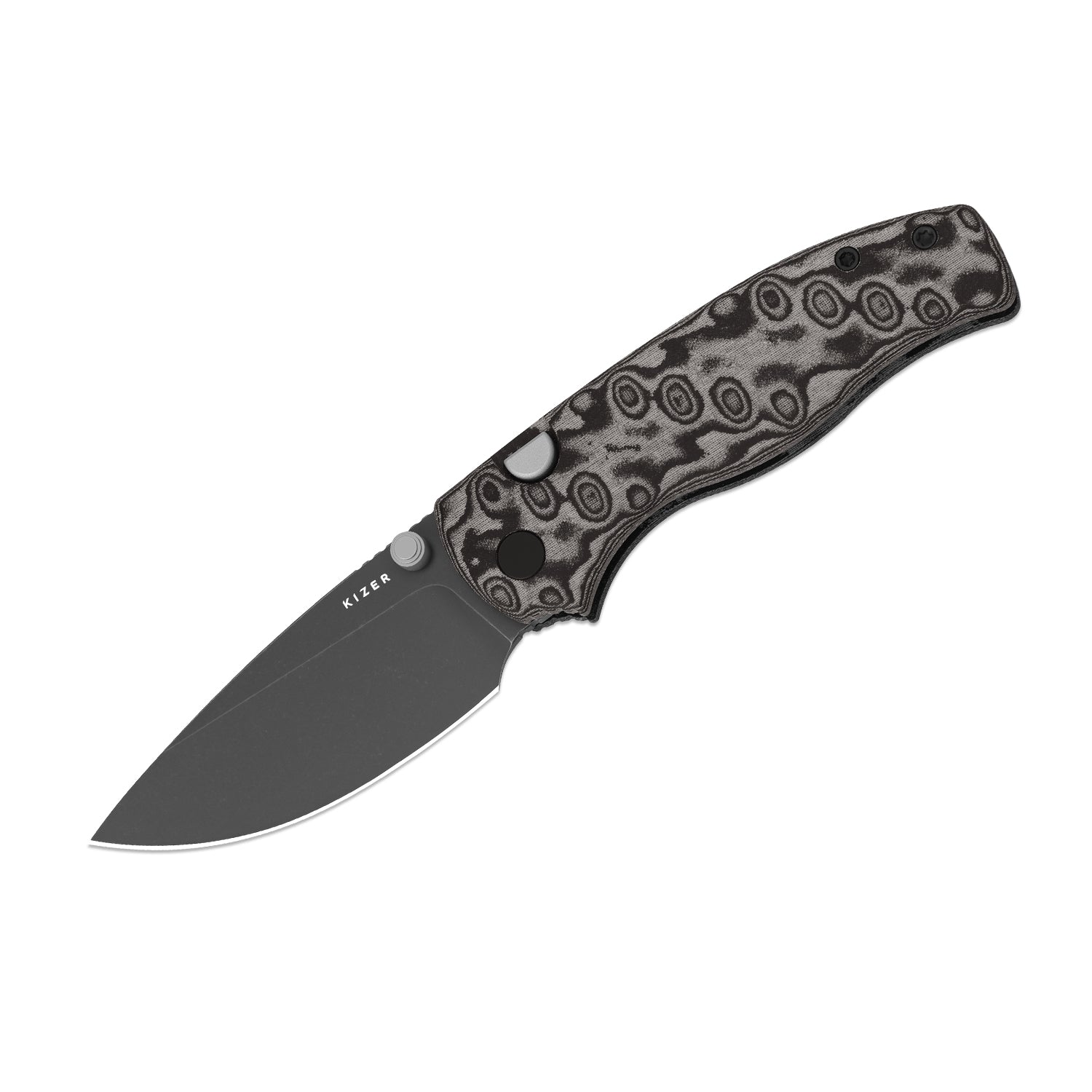 Glaux | Black Vortex Micarta + Grey SW PVD 14C28N