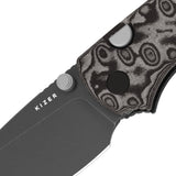 Glaux | Black Vortex Micarta + Grey SW PVD 14C28N