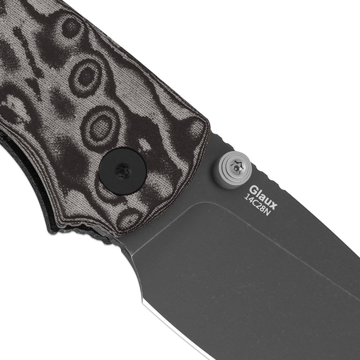 Glaux | Black Vortex Micarta + Grey SW PVD 14C28N