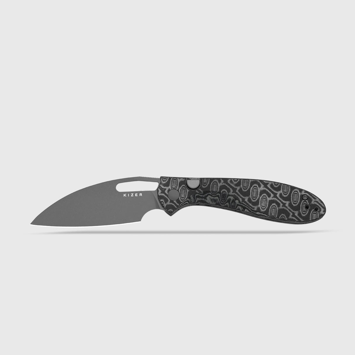 Masu | Black Vortex Micarta + Grey PVD 14C28N