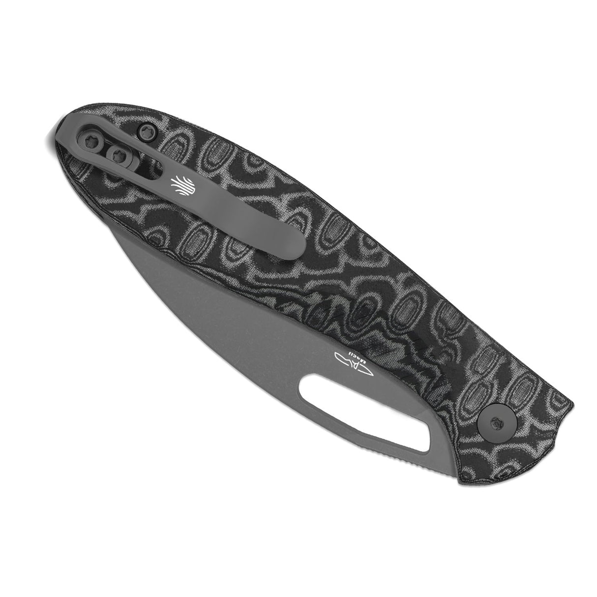 Masu | Black Vortex Micarta + Grey PVD 14C28N