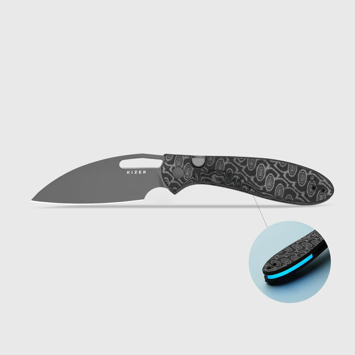 Masu | Black Vortex Micarta + Grey PVD 14C28N