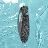 Masu | Black Vortex Micarta + Grey PVD 14C28N