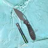 Masu | Black Vortex Micarta + Grey PVD 14C28N