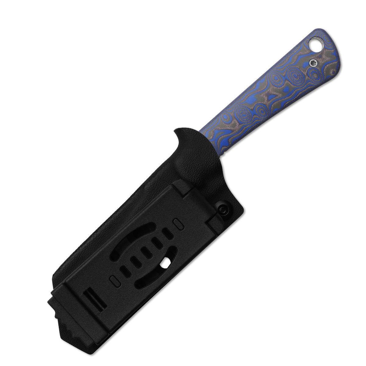 MiCrow | Blue Vortex Micarta + Stonewash AEB-L