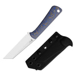 MiCrow | Blue Vortex Micarta + Stonewash AEB-L