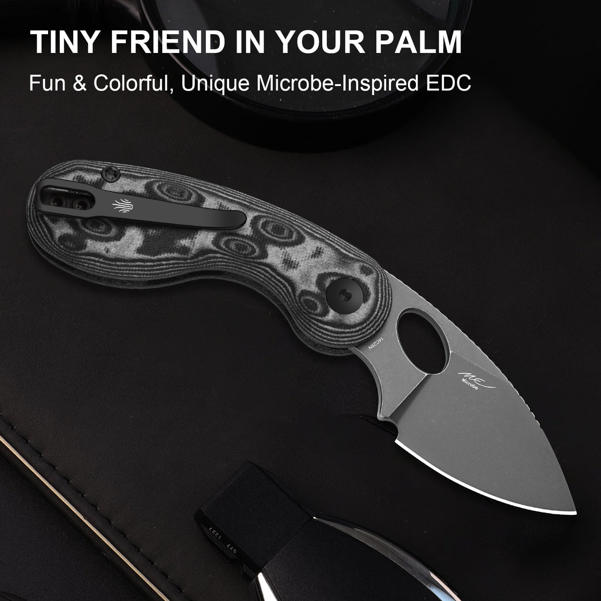 Microbe | Black Vortex Micarta + 14C28N