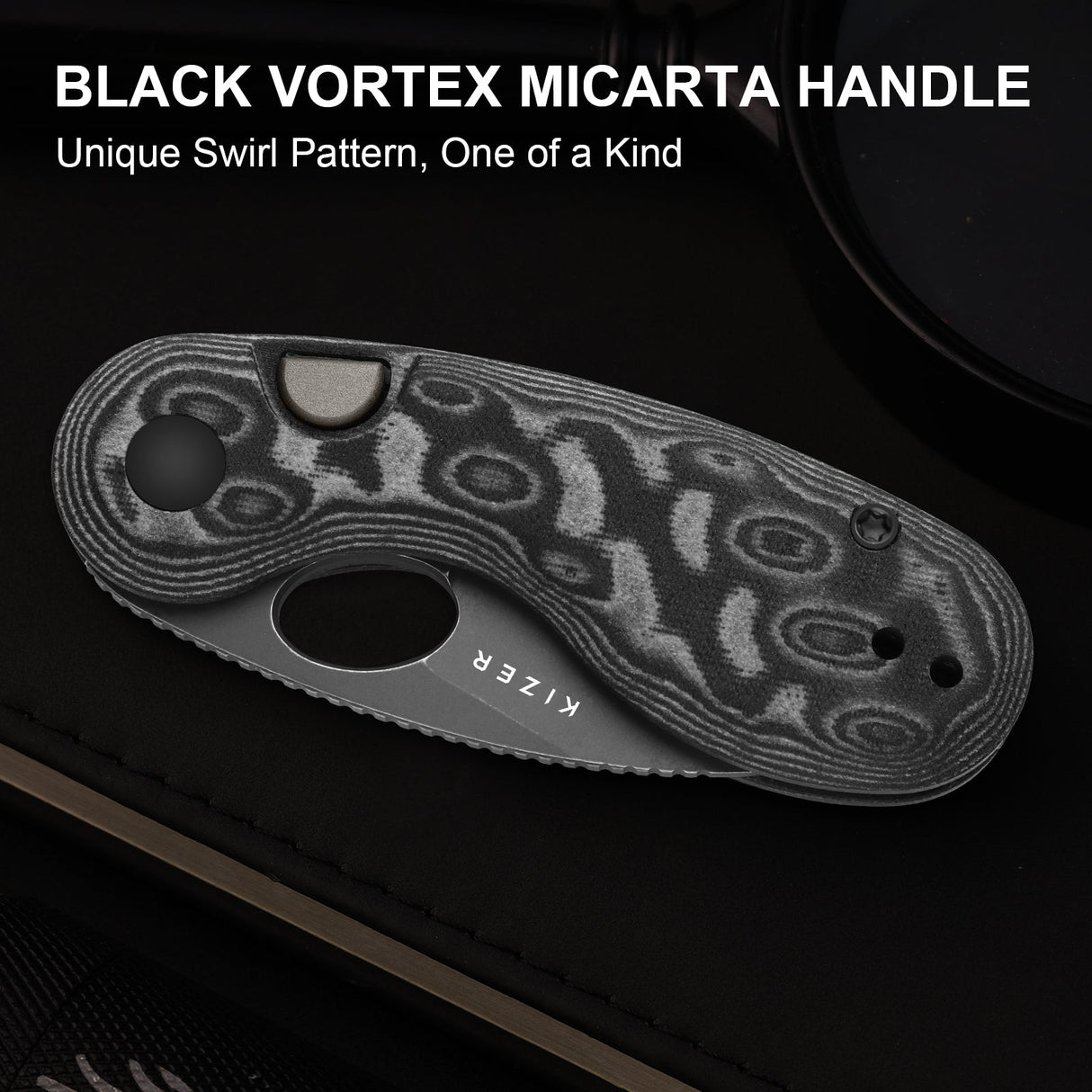 Microbe | Black Vortex Micarta + 14C28N