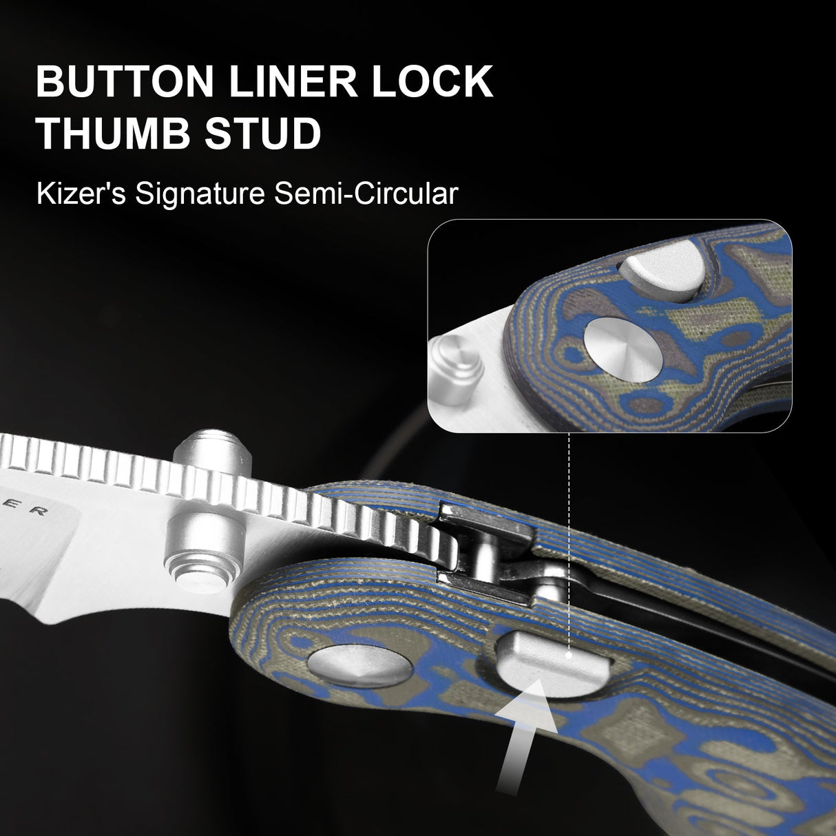 Microbe | Blue Vortex Micarta + 14C28N