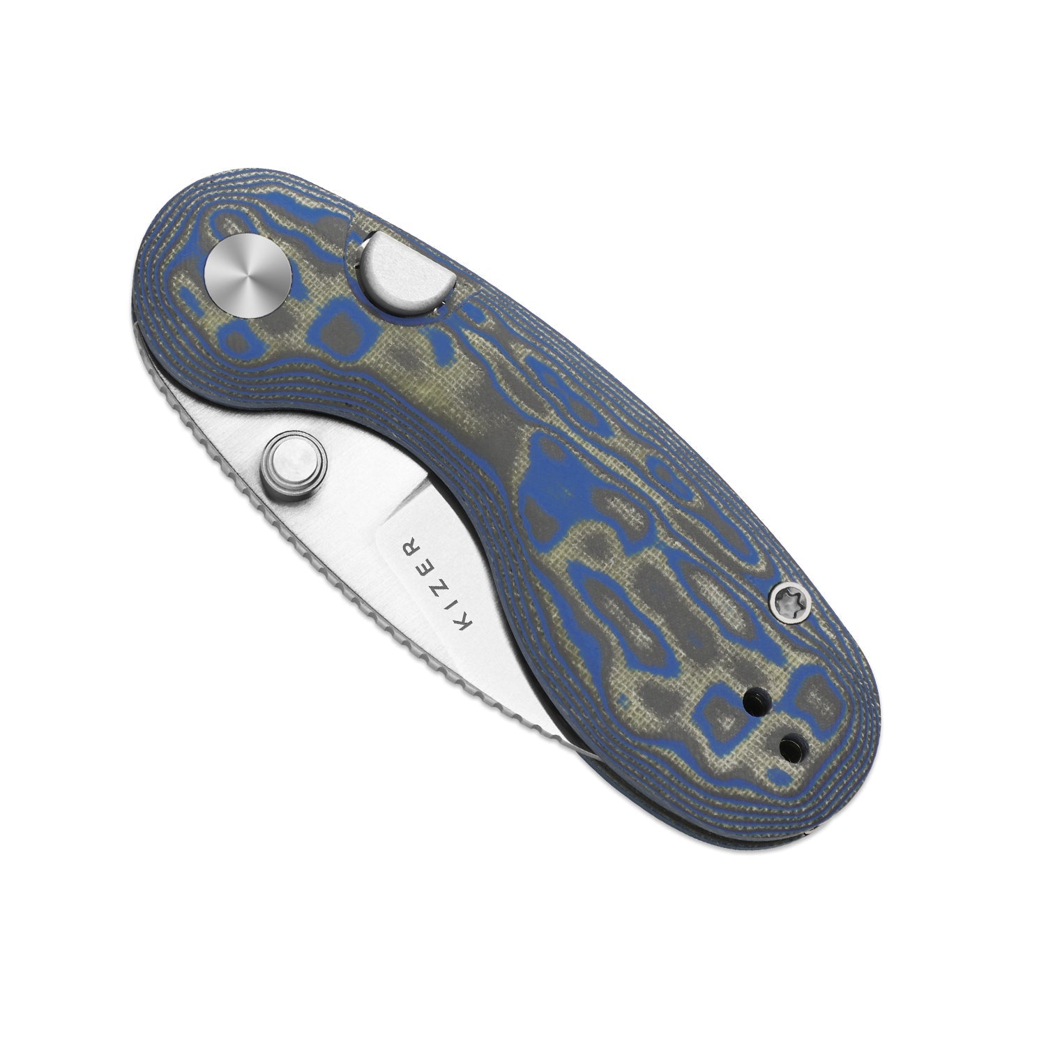 Microbe | Blue Vortex Micarta + 14C28N