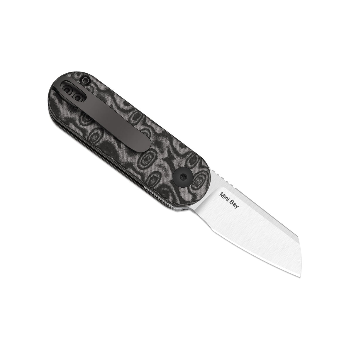 Mini Bay | Black Vortex Micarta + Satin 14C28N