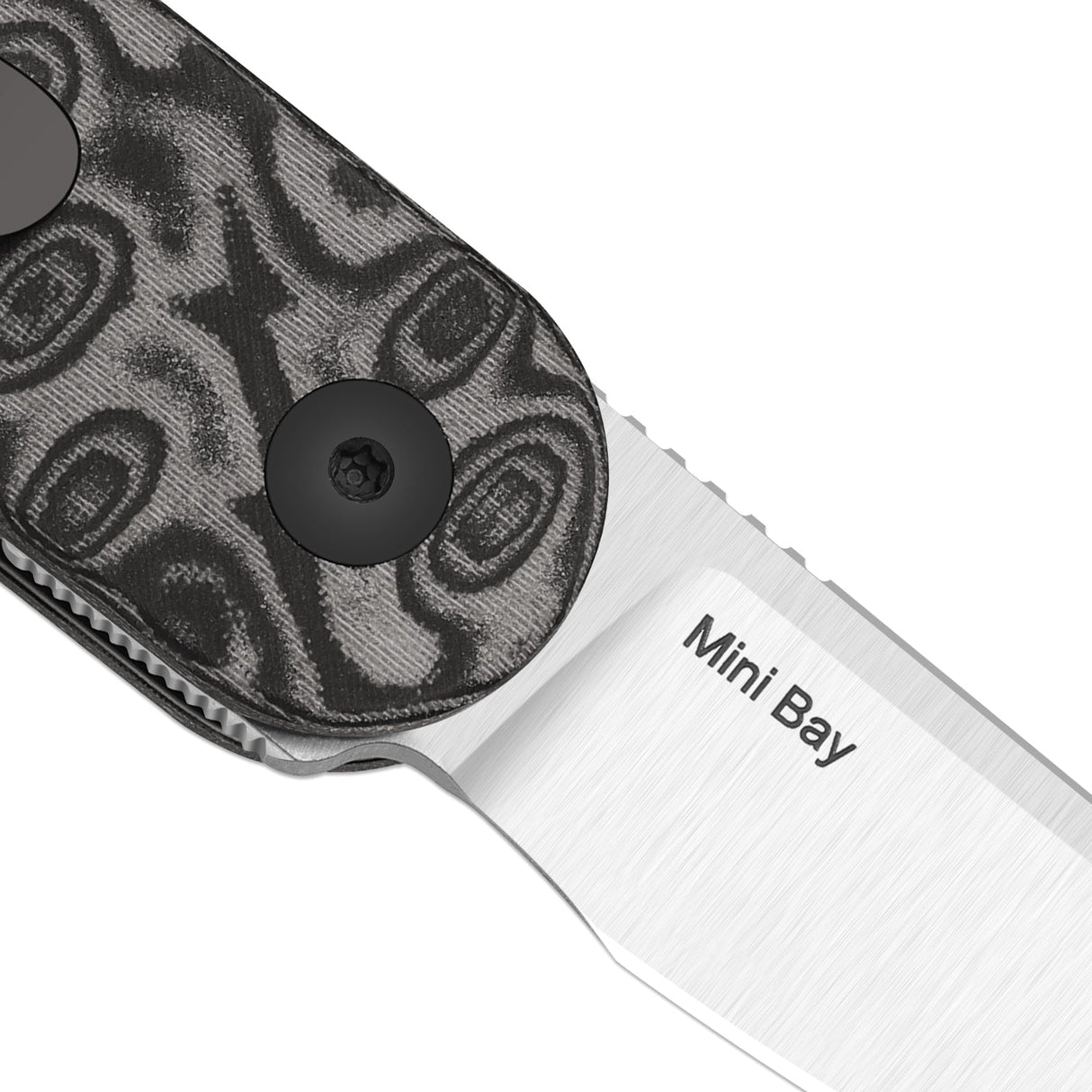 Mini Bay | Black Vortex Micarta + Satin 14C28N