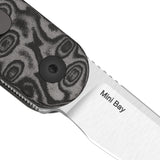 Mini Bay | Black Vortex Micarta + Satin 14C28N