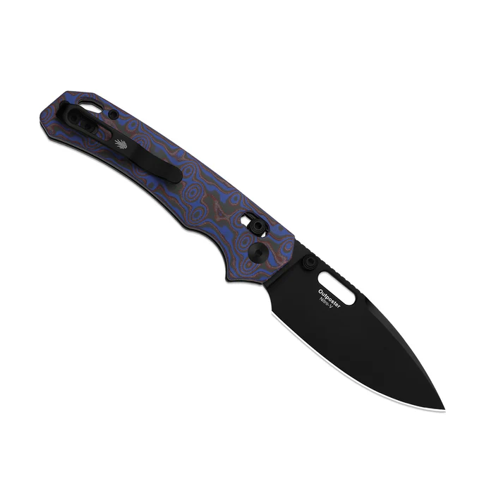 Outposter | Blue Vortex Micarta + Black PVD Nitro-V