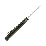 Pioneer | Green Micarta + Drop Point 14C28N