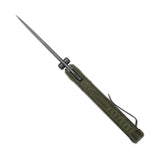 Pioneer | Green Micarta + Drop Point 14C28N