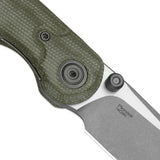 Pioneer | Green Micarta + Drop Point 14C28N