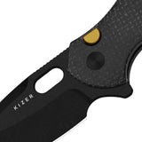 Roach XL | Black Burlap Micarta + Blackwash 14C28N