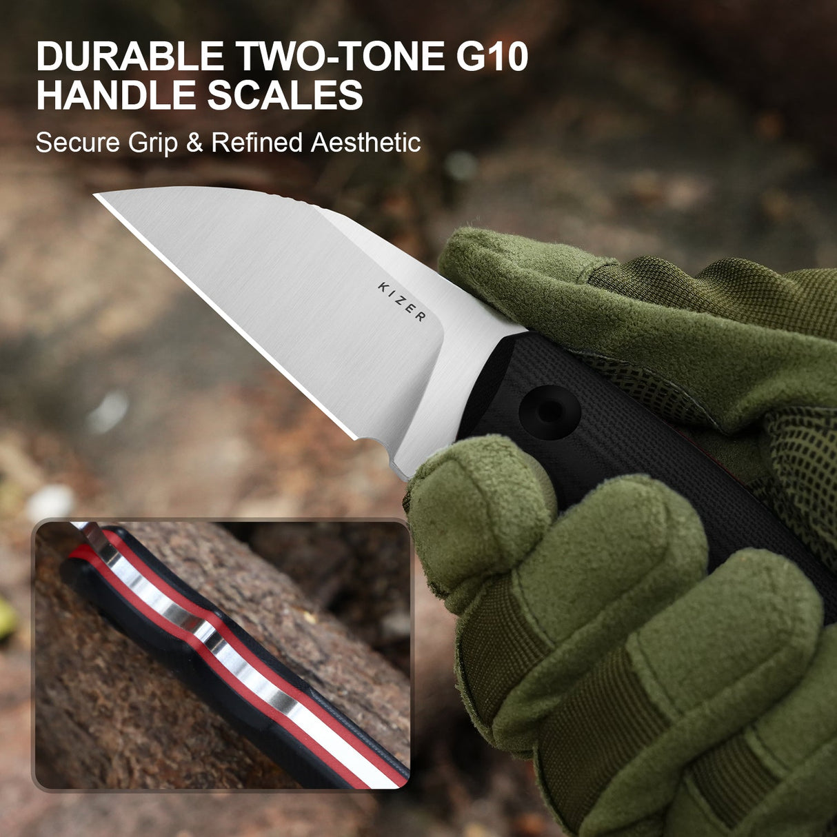 Snick | Black & Red G10 + Satin AEB-L