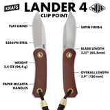 Lander 4 Fixed blade | Paper Micarta + Clip Point S35VN