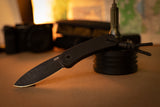 Lander 4 Fixed Blade | Black G10 + Blackwash D2