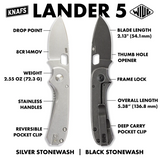 Lander 5 - Grey Stonewash