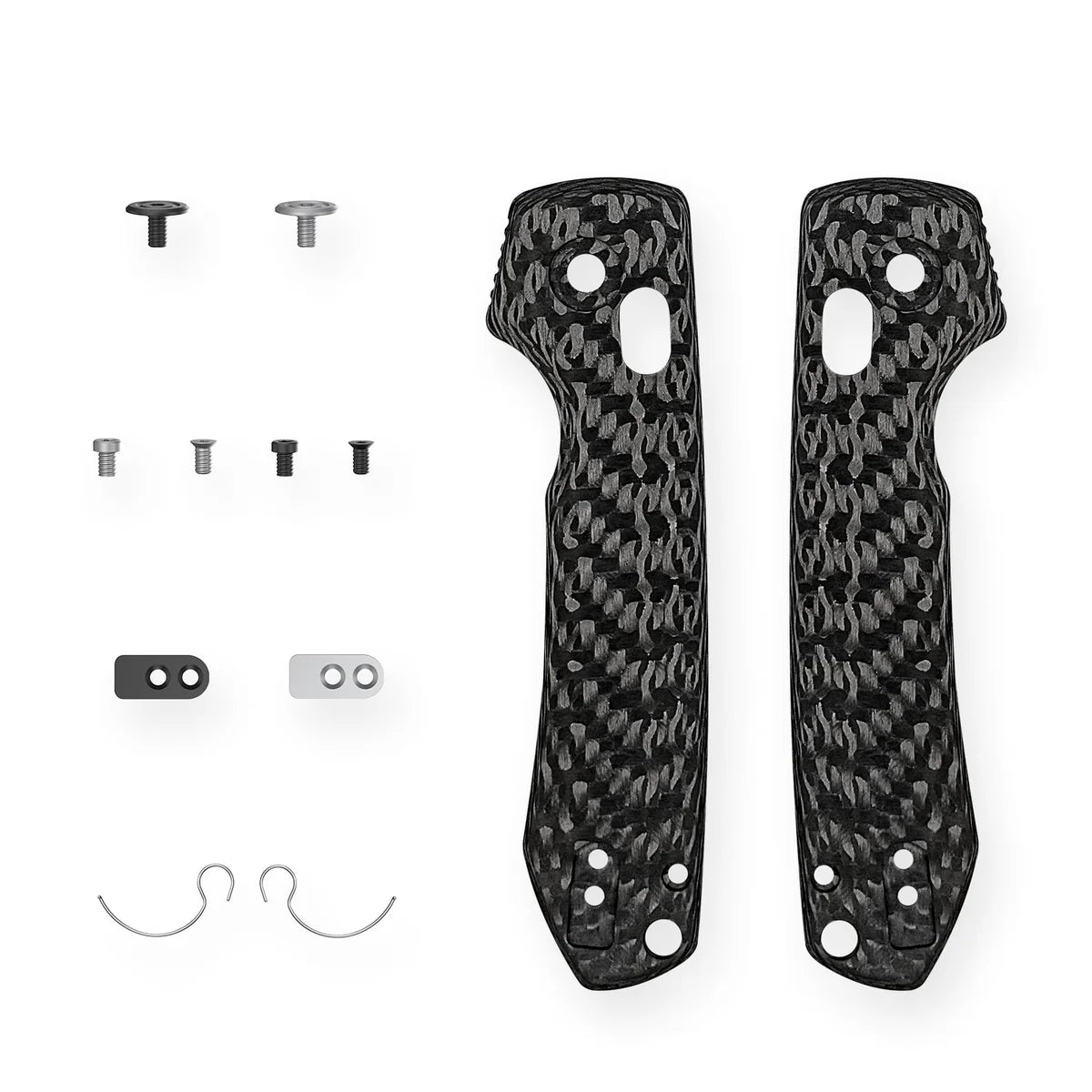 Raccoon Crossbar 2.0 ModSwap™ Handle Scales Kit | Black Carbon Fibre