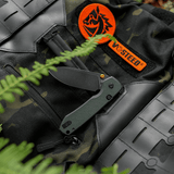 Raccoon 2.0 Top Liner Lock | Green Micarta + 14C28N Drop Point - A2901