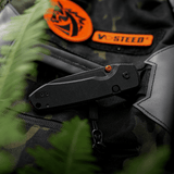 Raccoon 2.0 Top Liner Lock | Black Micarta + 14C28N Drop Point - A2902