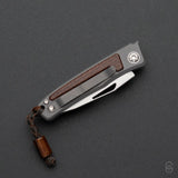 Rinkhals Slipjoint | Brown Burlap Micarta + Stonewashed RWL34
