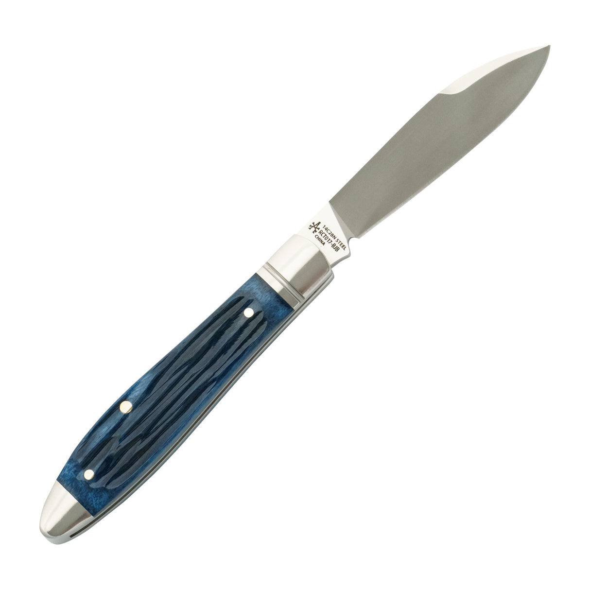 Tanasi Lake Tear Drop | Blue Jigged Bone Slipjoint - RCT017-BJB