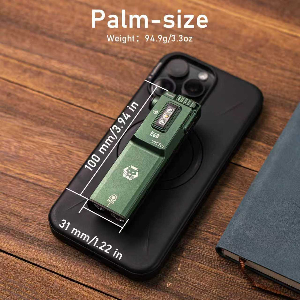 Angel Eyes E60 | Palm Sized EDC Flashlight + Laser