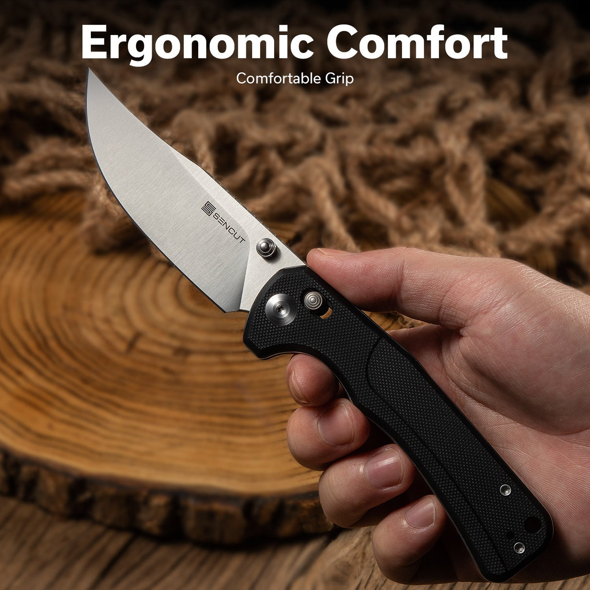 Slybolt | Black G10 + Blackwash 9Cr18MoV