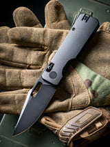 Aura Drop Point | Black Aluminium + Black PVD 14C28N