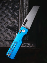 Aura Talon | Blue Aluminium + Stonewash 14C28N