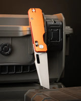 Aura Talon | Orange Aluminium + Stonewash 14C28N