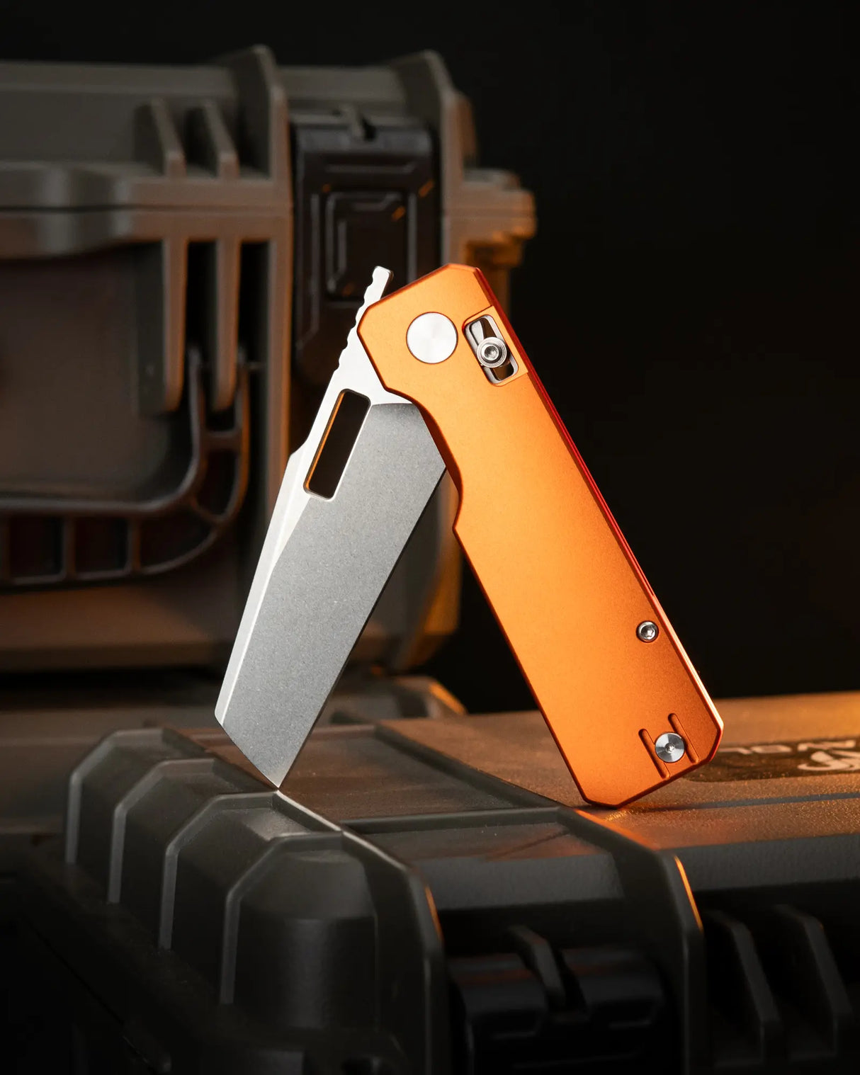 Aura Talon | Orange Aluminium + Stonewash 14C28N