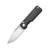 Aura Drop Point | Black Aluminium + Machine Satin 14C28N