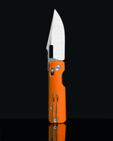 Aura Drop Point | Orange Aluminium + Machine Satin 14C28N