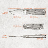 Vombat | Grey Aluminium + M390 Clip Point- A4101