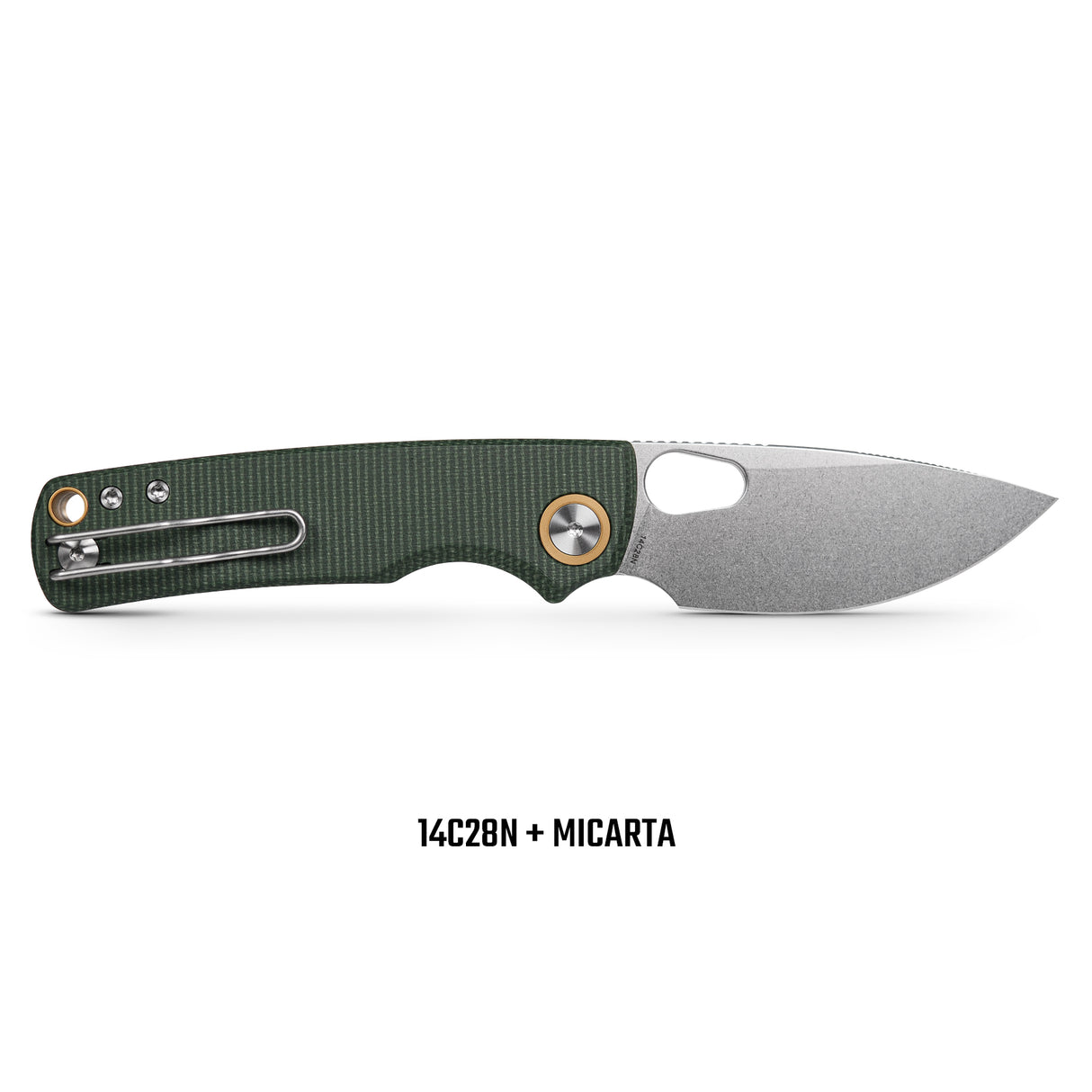 Porcupine | Green Micarta + Stonewash 14C28N - A2603