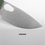 Porcupine | Green Micarta + Stonewash 14C28N - A2603