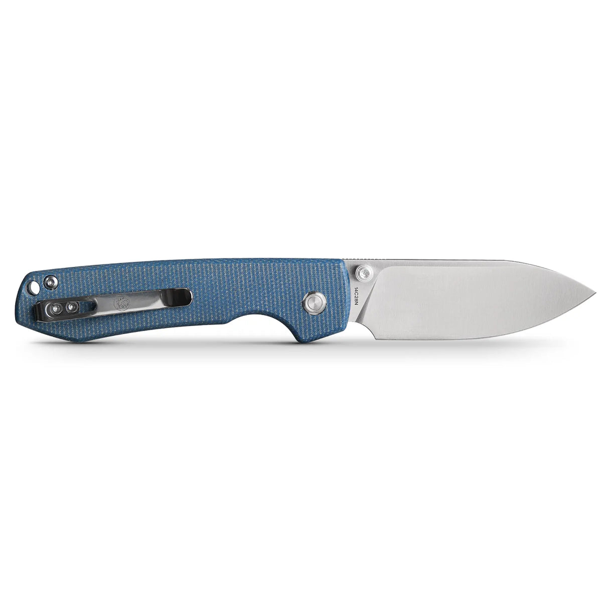 Raccoon - Top Liner Lock | Blue Micarta + 14C28N Drop Point - A2905